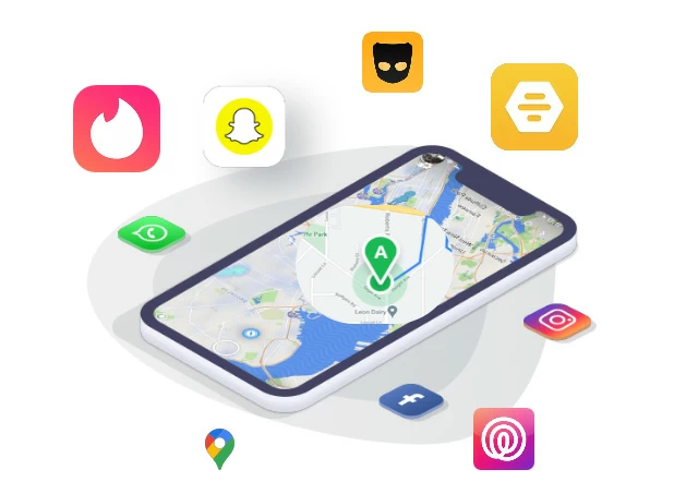 Alterar a localização em aplicativos sociais e de namoro